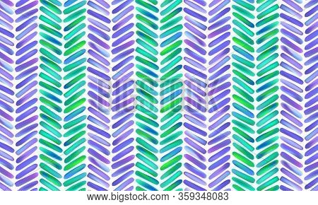 Multicolored Stripes On The White Background. Herringbone Pattern. Abstract Geometrical Pink, Magent