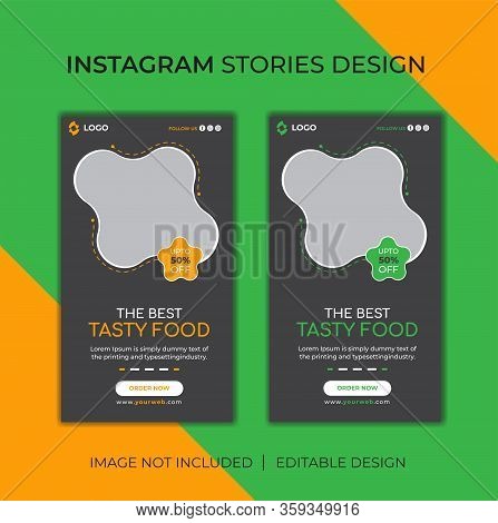 Food Instagram Social Media Post Template for Restaurant. Food & culinary instagram Post promotion template Premium Vector. Instagram story template collection. Social media design,  Delicious Food Social media post Design template for vector illustration