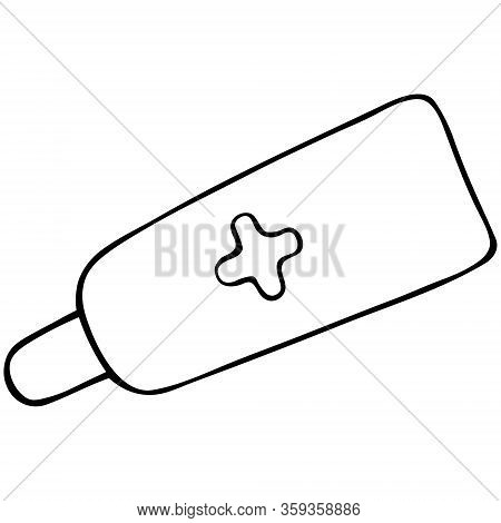 Medical Ointment In A Tube. First Aid Sign. Vector Illustration. The Drug Is Sold Without A Prescrip