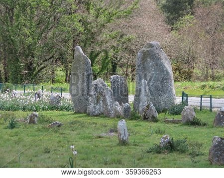 Megalithic Stone Alignments And Single Standing Menhirs In Carnac, Kerlescan, And Kermario In Britta