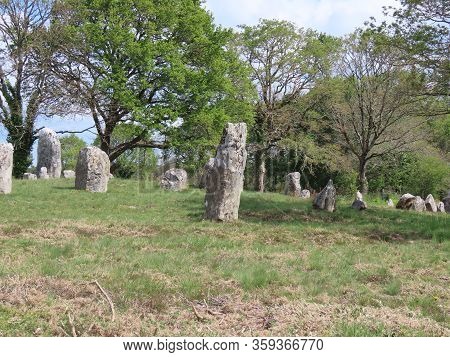 Megalithic Stone Alignments And Single Standing Menhirs In Carnac, Kerlescan, And Kermario In Britta