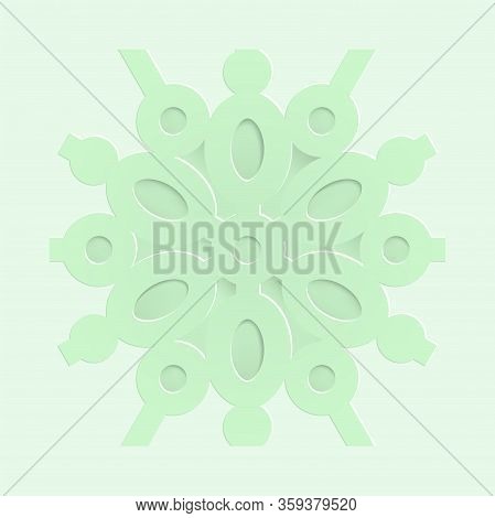 Paper Cut Flower Ornament Element. White Geometric Flower Cut From Paper. Wedding Decoration. Decora