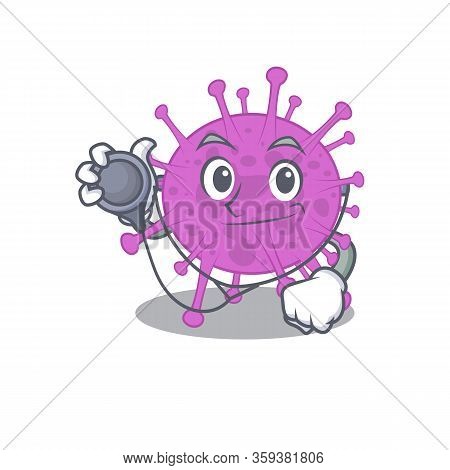Avian Coronavirus In Doctor Cartoon Character With Tools