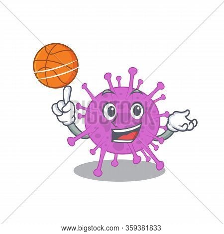 Gorgeous Avian Coronavirus Mascot Design Style With Basketball