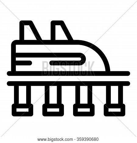 Rocket Roller Coaster Icon. Outline Rocket Roller Coaster Vector Icon For Web Design Isolated On Whi