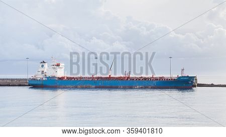 Arrecife, Spain - November 6:  The Oil / Chemical Tanker Costanza M Is Pictured Docked In Arrecife O