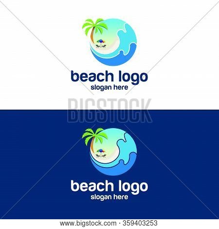 Beach Logo Design Vector