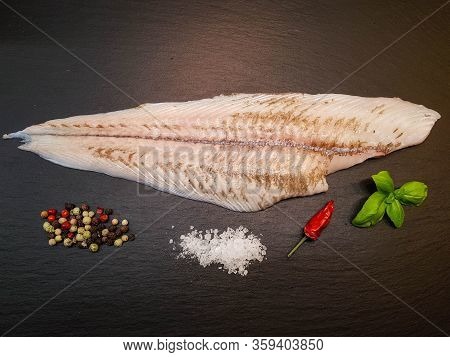 Flounder Or Plaice Filet With Herbs And Spices