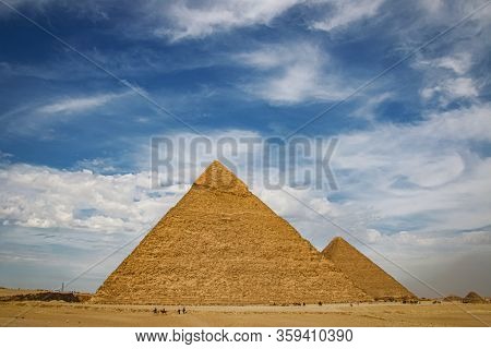 The Ancient Pyramid Of Chefren In Giza, Egypt