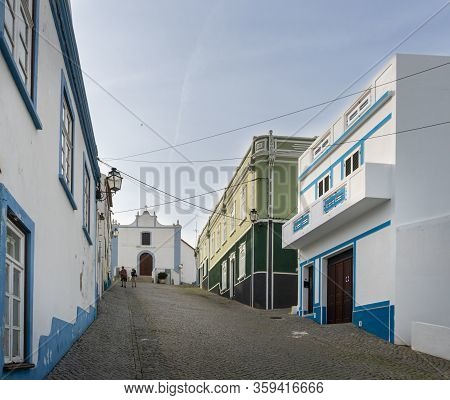 Aljezure, Algarve, Portugal, February 2020 - Street View In The Town Of Aljezur, Alentejo, Algarve, 