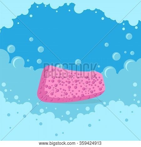 Set Of Colorful Bath Sponges Isolated On White Background.