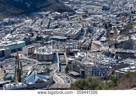 Andorra La Vella : 2020 Feb 14 : Cityscape In Winter Of Andorra La Vella, Andorra.