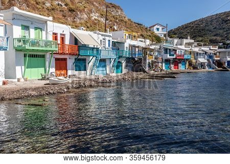 Coloured Houses In Klima Beach