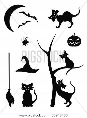 Halloween silueta ikony
