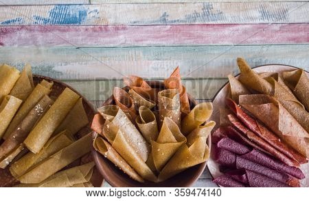 Sweet Pure Fruit Pastille. Natural Sweets From Dried Berries And Fruits. Useful Sweetness Is Pastill