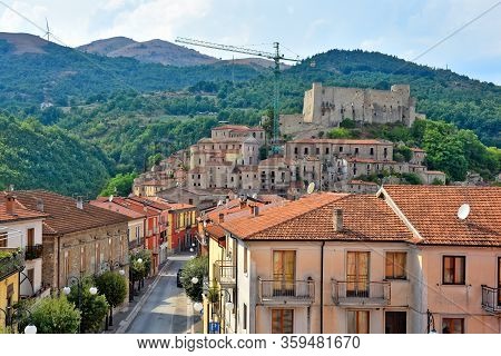 Image Of A Village In The Mountains Of The Basilicata Region In Italy