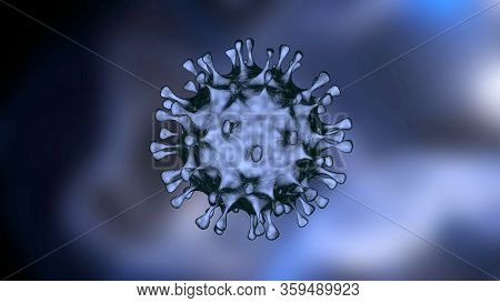 Coronavirus In 3d Rendering. A Dangerous Non- Cellular Infectious Covid-19 Virus That Multiplies Ins