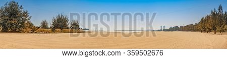 Klebang Beach. Public beach of Malacca. Panorama