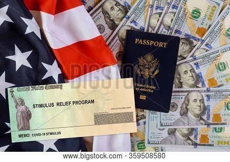Federal Stimulus Relief Program Individual Checks Virus Economic Stimulus Plan Usa Dollar Cash Bankn