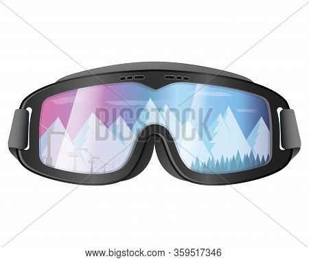 Ski Mask. Beautiful New Multi-colored Glasses For Outdoor Activities In The Mountains On A Snowboard