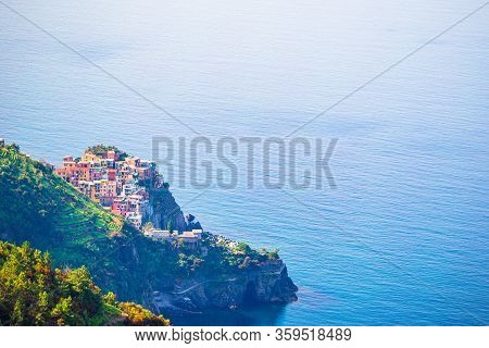 Beautiful Cozy Bay With Boats And Clear Turquoise Water In Italy