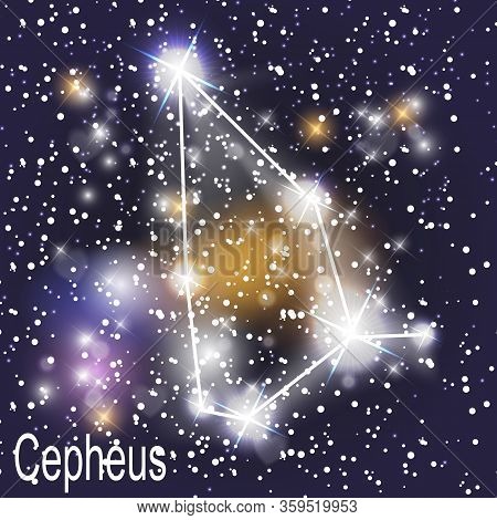 Cepheus Constellation With Beautiful Bright Stars On The Background Of Cosmic Sky  Illustration
