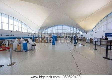 St.Louis International Airport Bridgeton Missouri, U.S.A, March 23rd 2020 : St Louis Airport empty at normal rush morning Time Due to Covid-19 outbreak