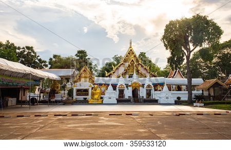 Uttaradit, Thailand - June 04 2016 : View Of Wat Phra Thaen Sila At In Laplae District Of Uttaradit 