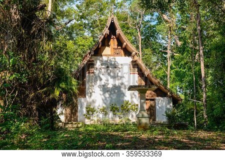 Wat Don Sak The Hidden Temple With An Iconic Wood Craving Door In Ayutthaya Period Located In Laplae