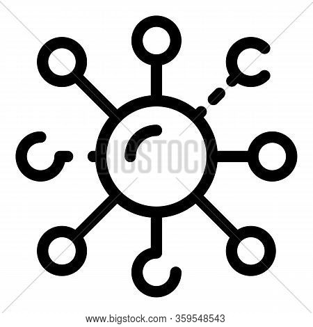 Gravitation Scheme Icon. Outline Gravitation Scheme Vector Icon For Web Design Isolated On White Bac