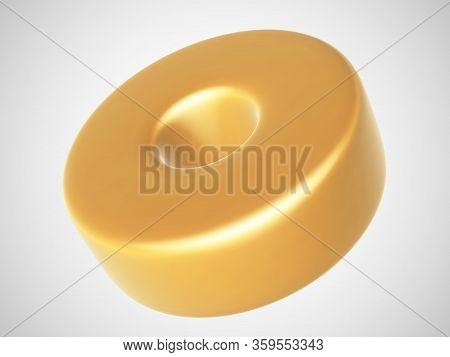 3d Golden Torus Isolated On White Background. Glamorous And Luxury Golden Decoration Element. Vector