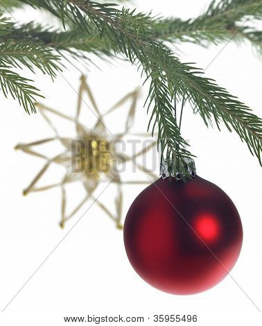 Tema decorativo com Red Christmas Bauble