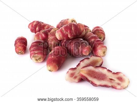 Oxalis Tuberosa In Front Of White Background