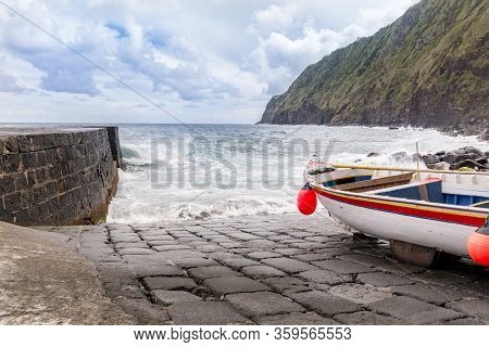 Boat Arnel On The Sao Miguel Island In The Azores Archipelago, Portugal.