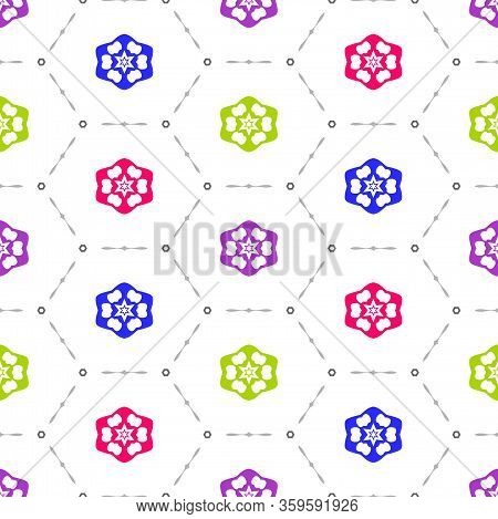 Crazy Colored Stylish Texture. Modern Background With Fancy Elements. Abstract Seamless Pattern. Des