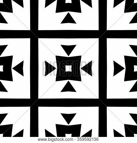 Seamless Black And White Geometric Pattern. Modern Background. Repeating Stylish Tiling, Wrappping P