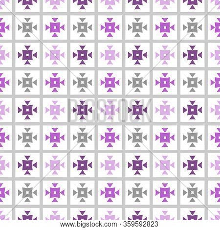 Seamless Purple, Grey And White Geometric Pattern. Modern Background. Repeating Stylish Tiling, Wrap