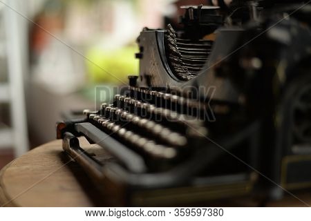Letters On The Keyboard Of An Old Typewriter