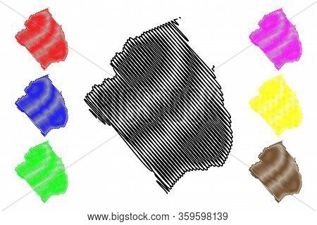 Obock Region (republic Of Djibouti, Horn Of Africa, Gulf Of Aden) Map Vector Illustration, Scribble 