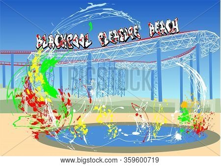 Blackpool Pleasure Beach Abstaract Multicolor Vector Background