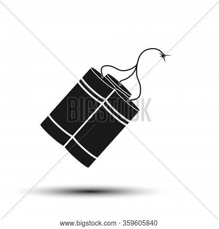 Fireworks Icon, Thin Line, Filled Silhouette Isolated On White Background, Flat Modern Design. Stock