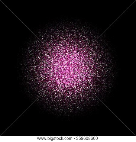 Explosion Of Pink Shiny Shapes. Holiday Background