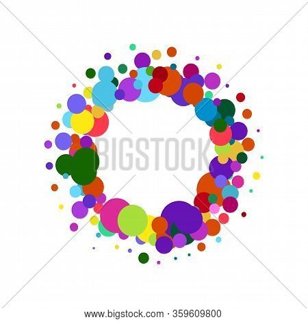 Colorful Celebration Background With Confetti Isolated On White, Abstract Background With Many Splat