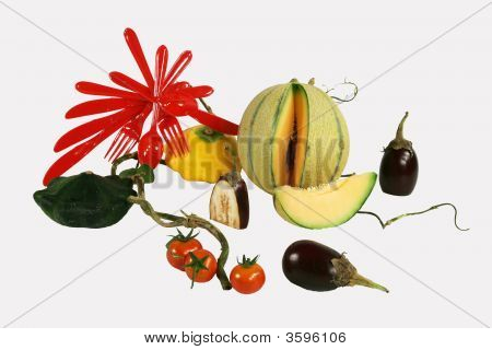 Gemüse und Melone