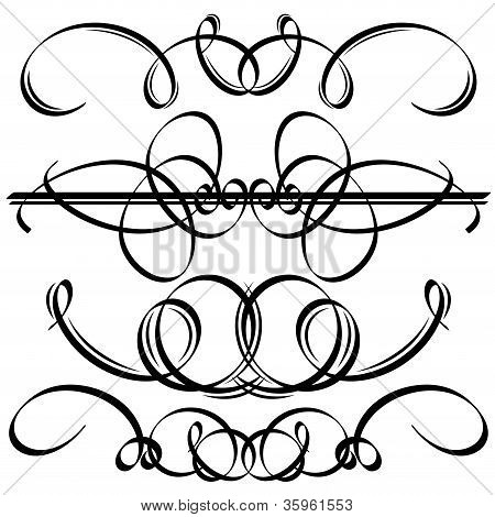 검은 붓글씨 요소. 벡터 일러스트 레이 션