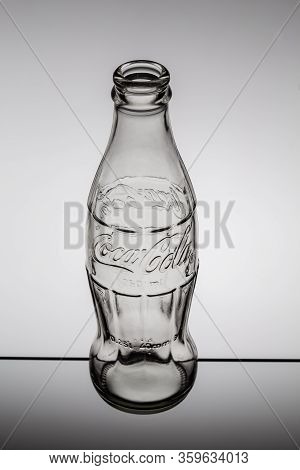 St. Petersburg, Russia, March 30, 2020. Coca-cola Drink, Old Two-glass Bottle, Craft, Specially For 