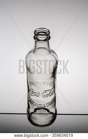 St. Petersburg, Russia, March 30, 2020. Coca-cola Drink, Old Two-glass Bottle, Craft, Specially For 