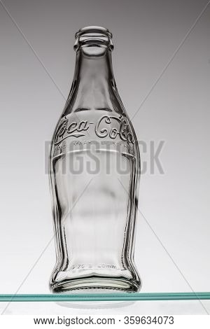 St. Petersburg, Russia, March 30, 2020. Coca-cola Drink, Old Two-glass Bottle, Craft, Specially For 