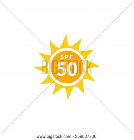 Uv Radiation Sun Block Icon. Solar Ultraviolet Uv Radiation Logo 50spf