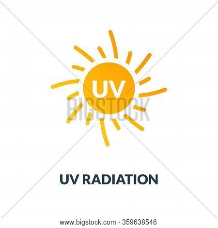 Uv Radiation Sun Block Icon. Solar Ultraviolet Uv Radiation Logo